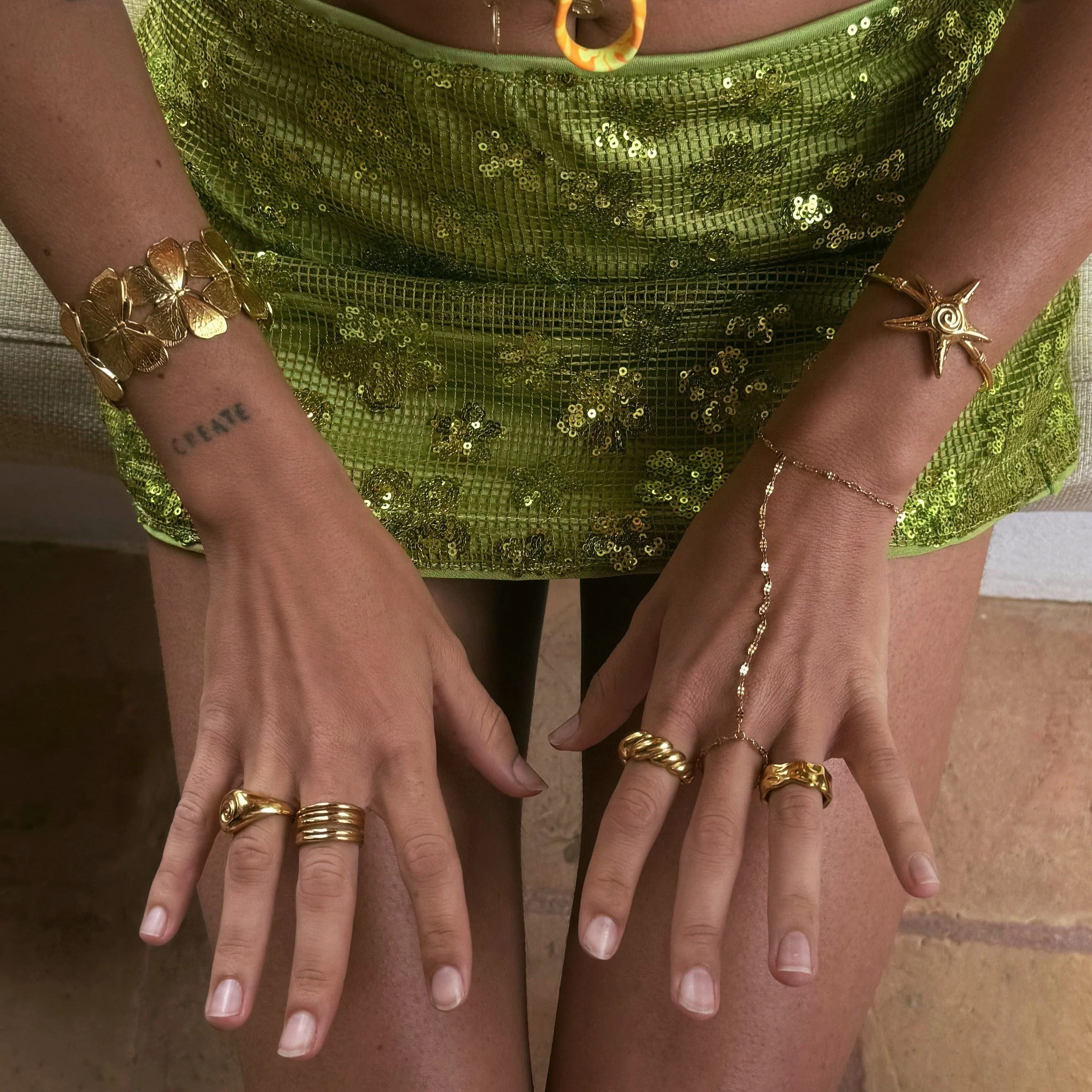 Chevron Hand Chain Bracelet - Image 3