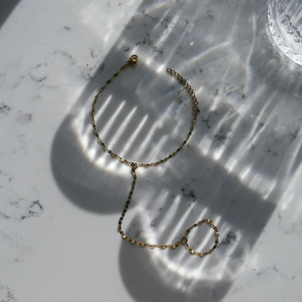 Chevron Hand Chain Bracelet - Image 9