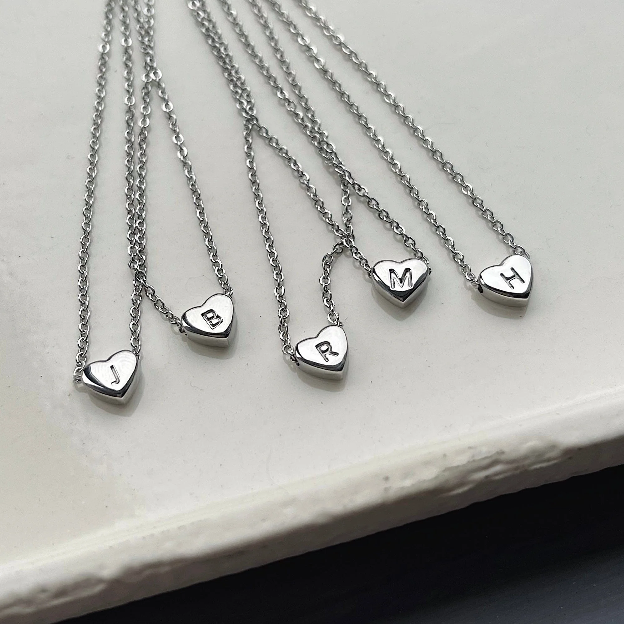 Dainty Heart Initial Necklace - Image 16