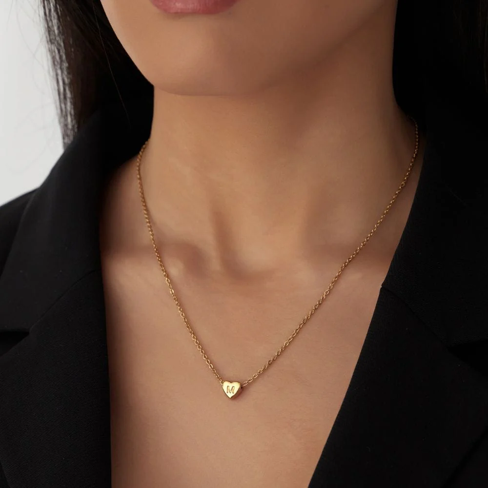 Dainty Heart Initial Necklace - Image 3