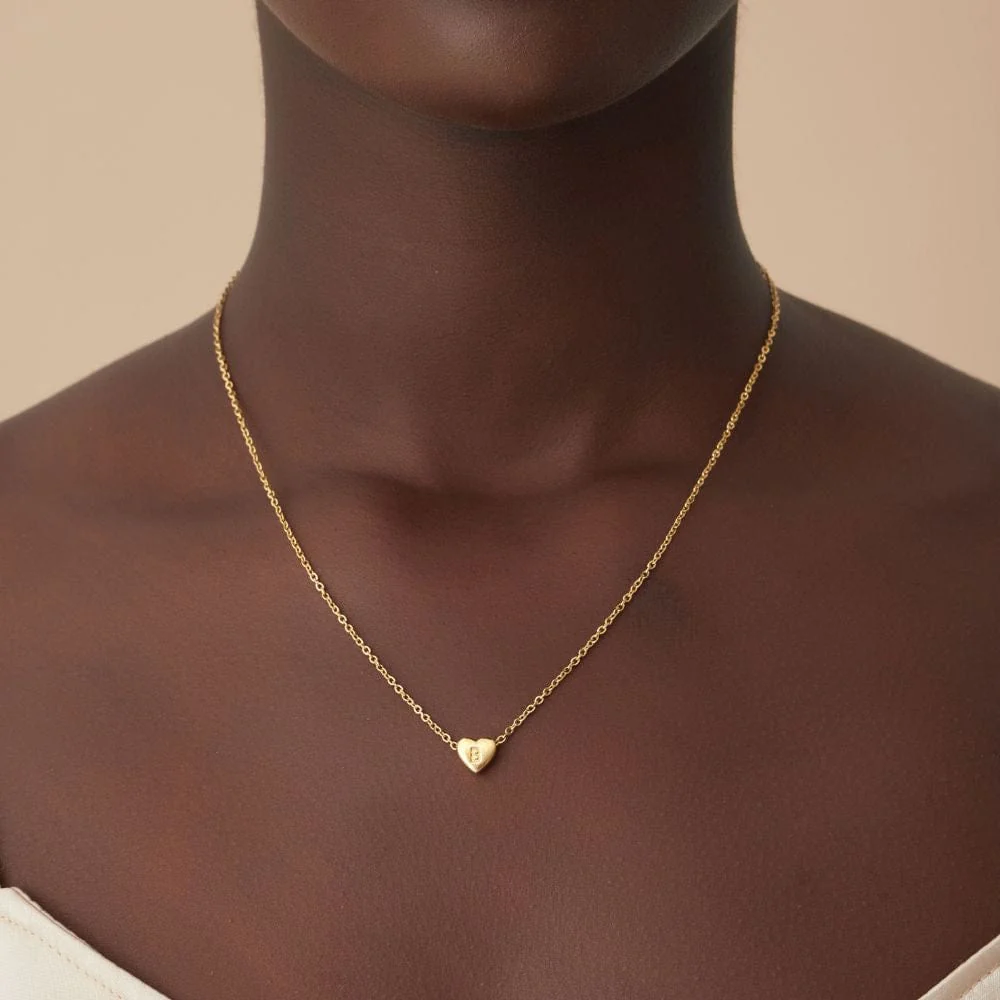Dainty Heart Initial Necklace - Image 5