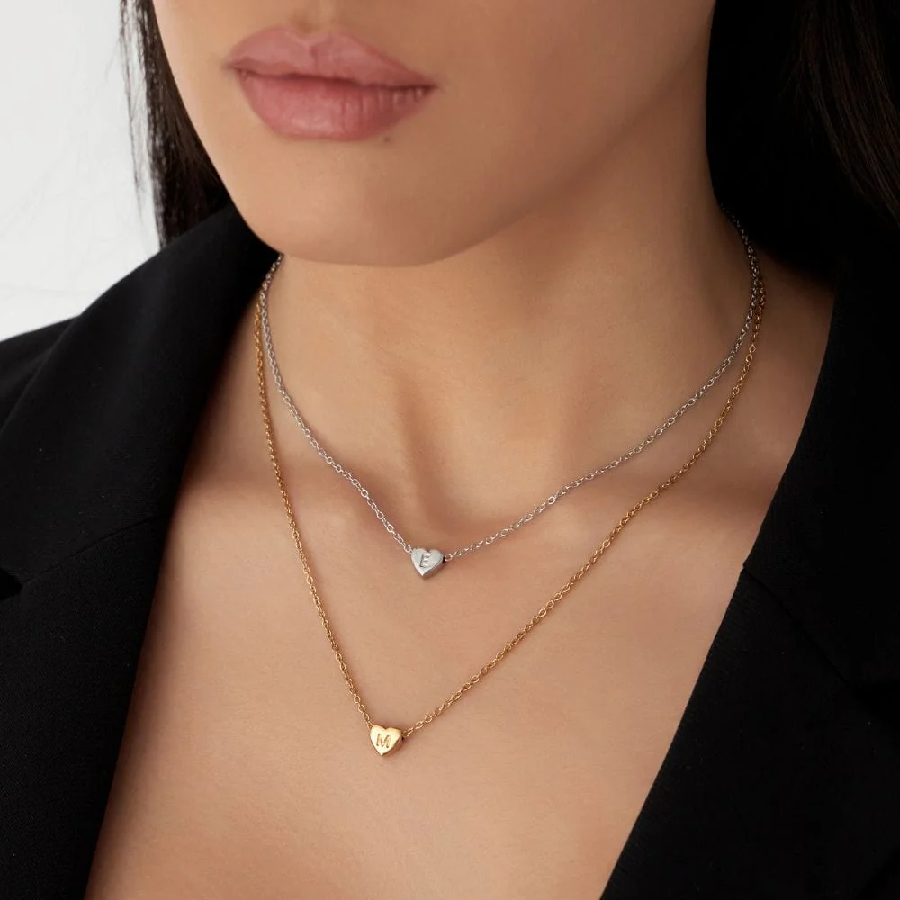 Dainty Heart Initial Necklace - Image 9