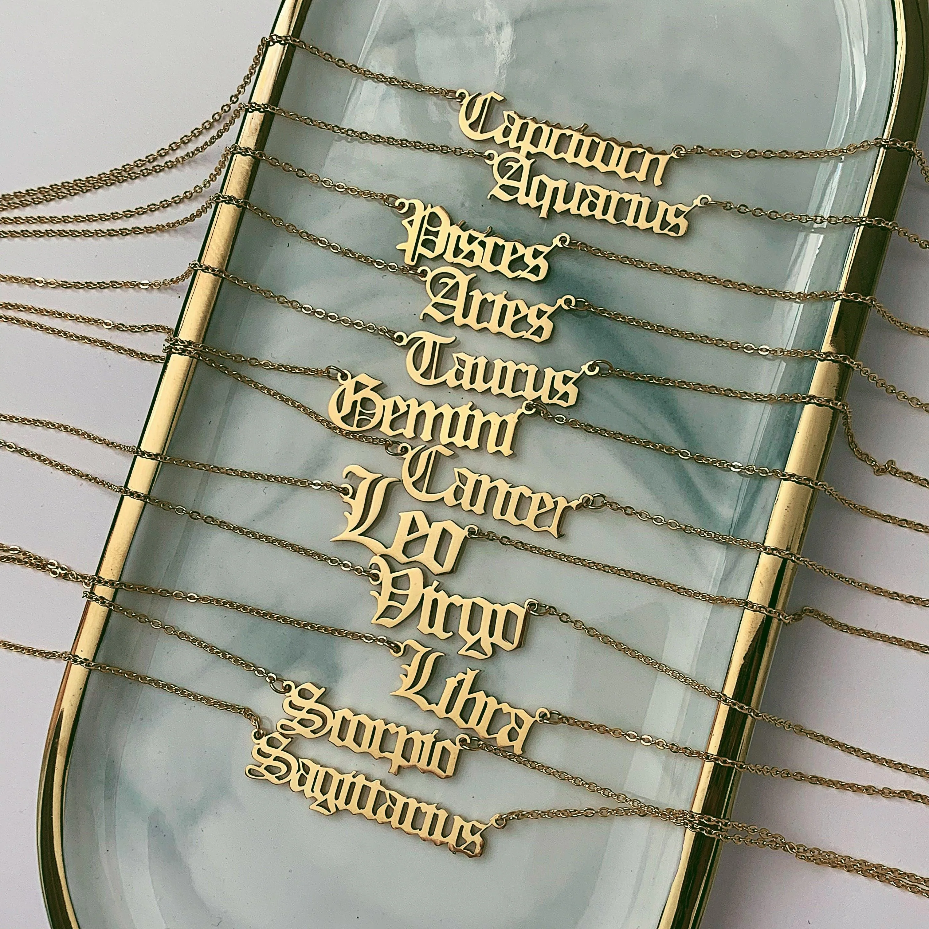 Old English Zodiac Necklace - Image 5