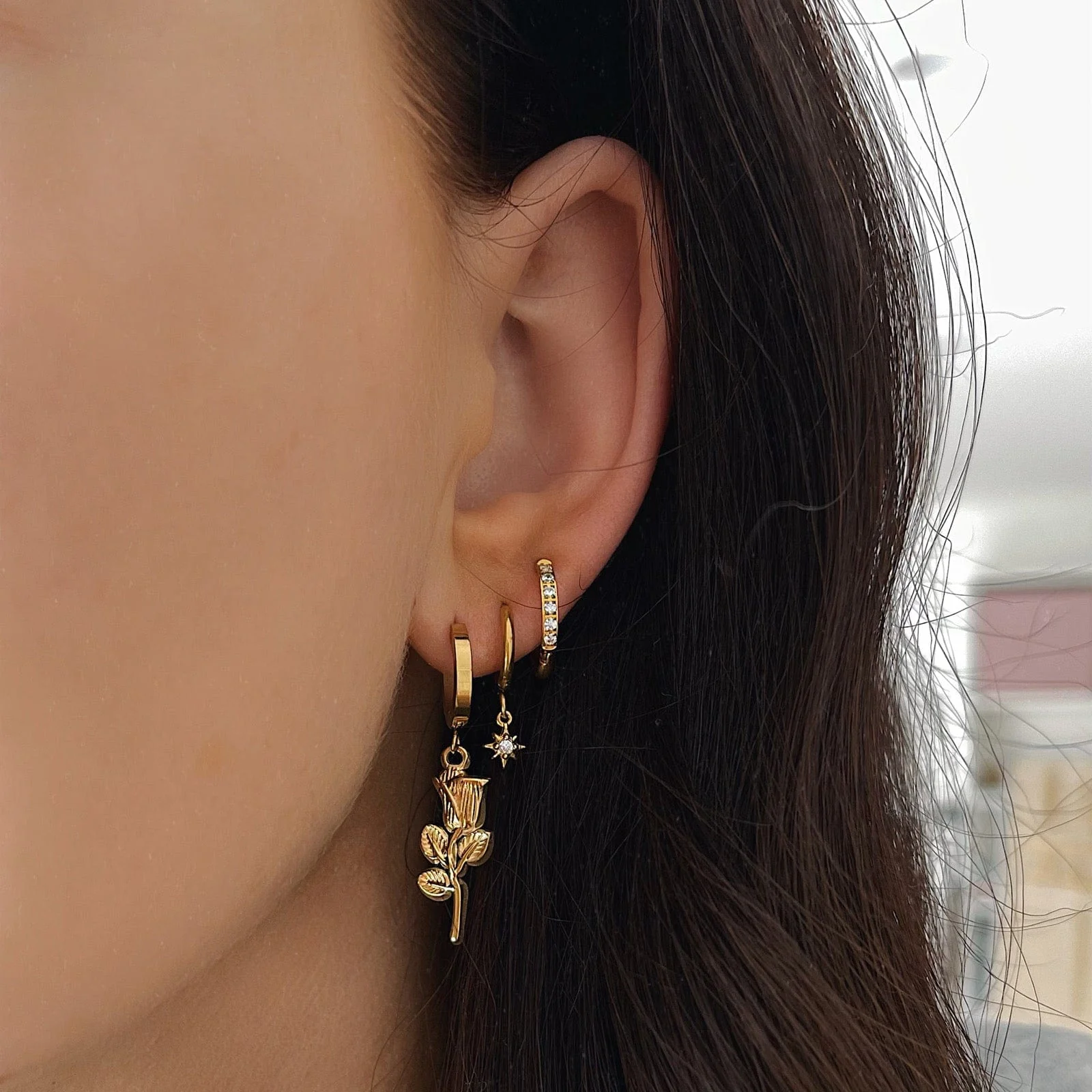 Radiance Star Hoop Earrings - Image 7