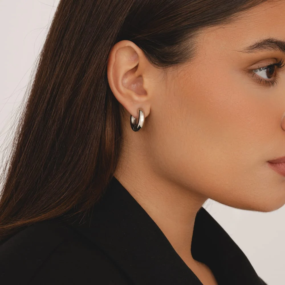 Tube Hoop Earrings - Image 3